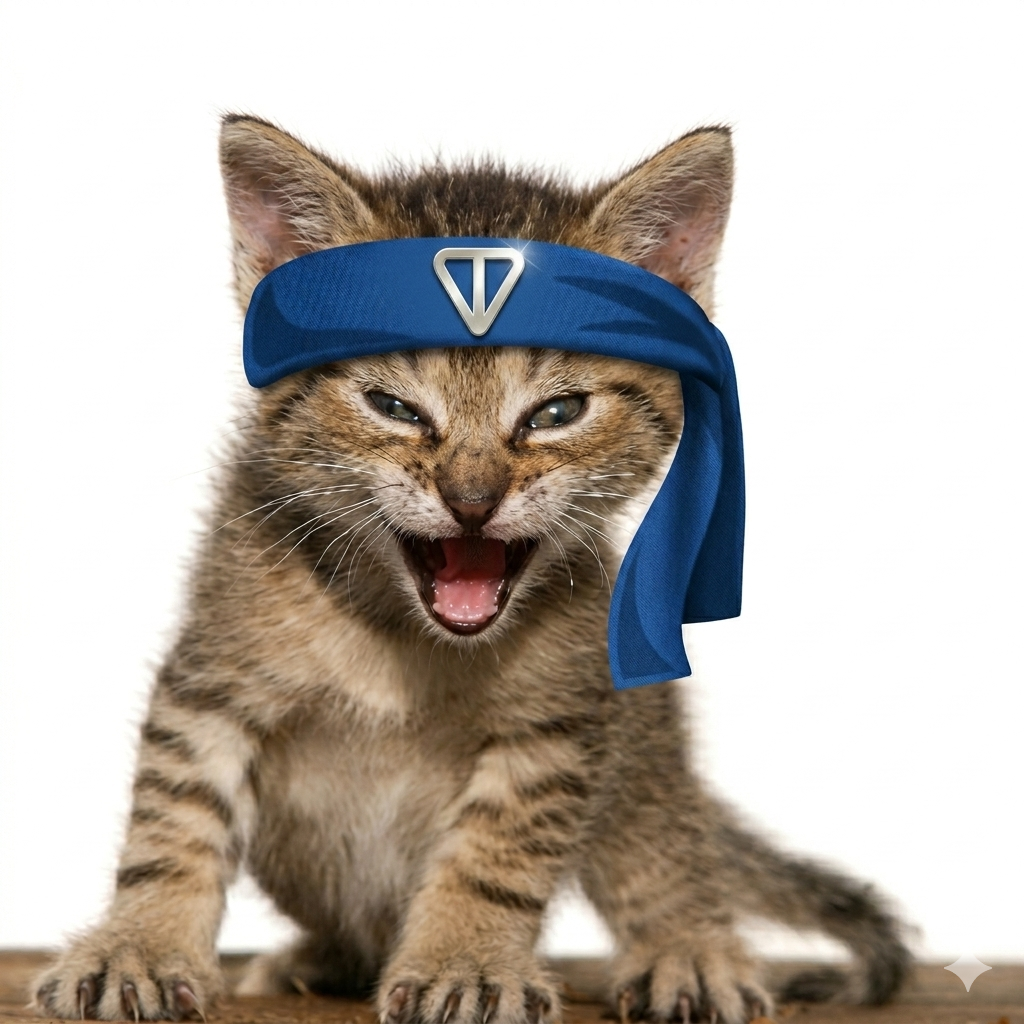 $KITTY mascot with TON headband